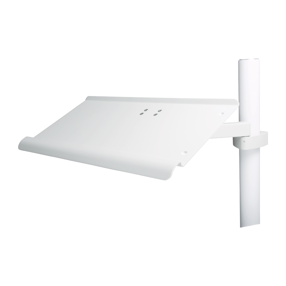 DCI Keyboard Tray, Full, w/6" Arm, Vertical Post Mounted, Gray