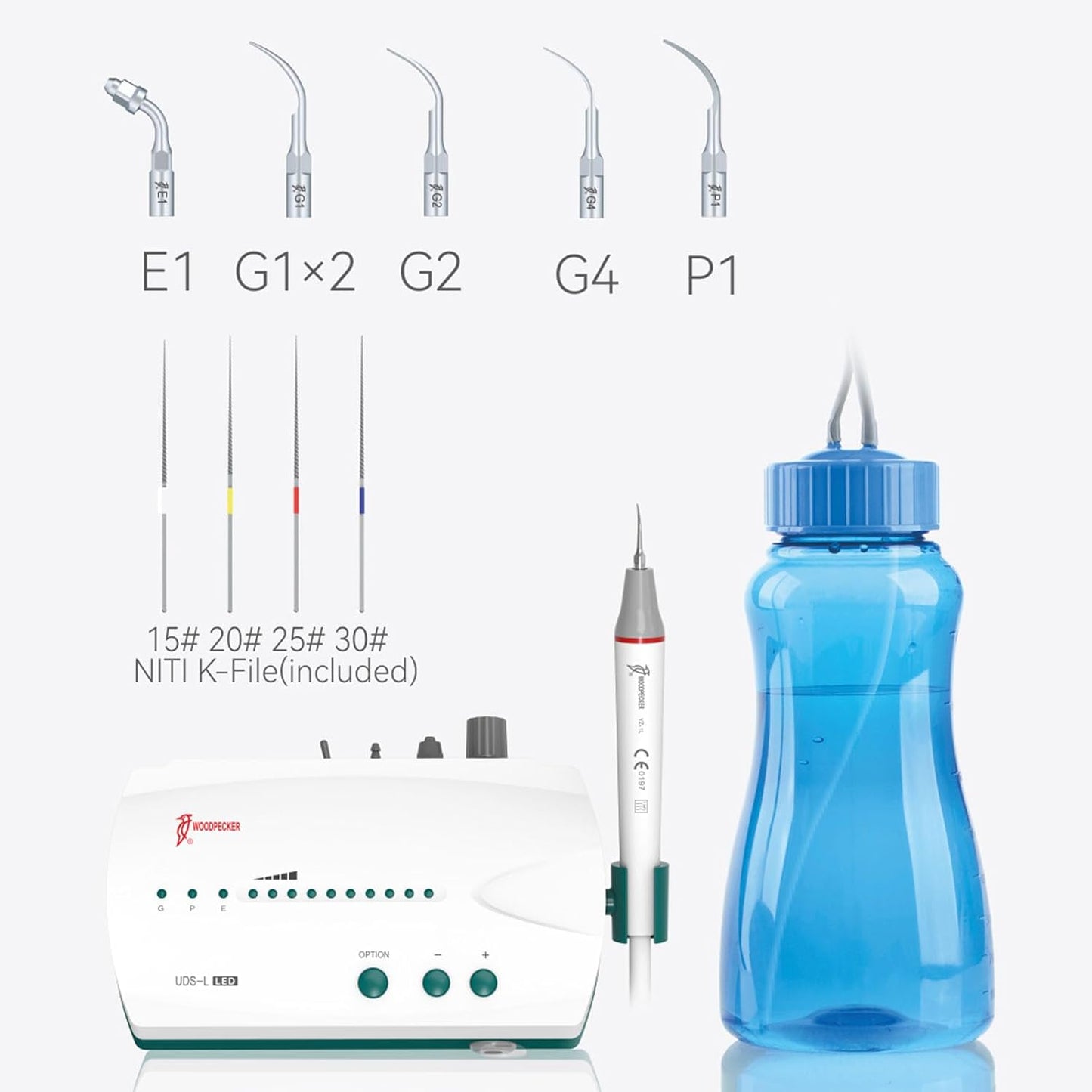 JMU Woodpecker UDS-L LED Dental Ultrasonic Scaler with Reservoir 5 Tips