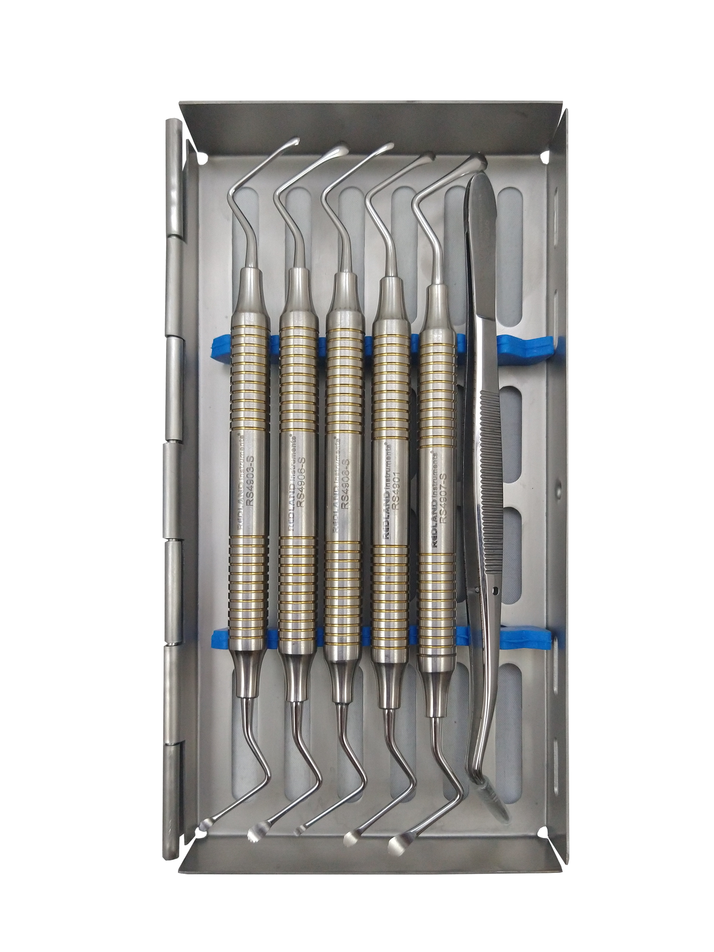 REDLAND Implant Dental Gold Series Serrated Surgical Curette Kit 6pcs