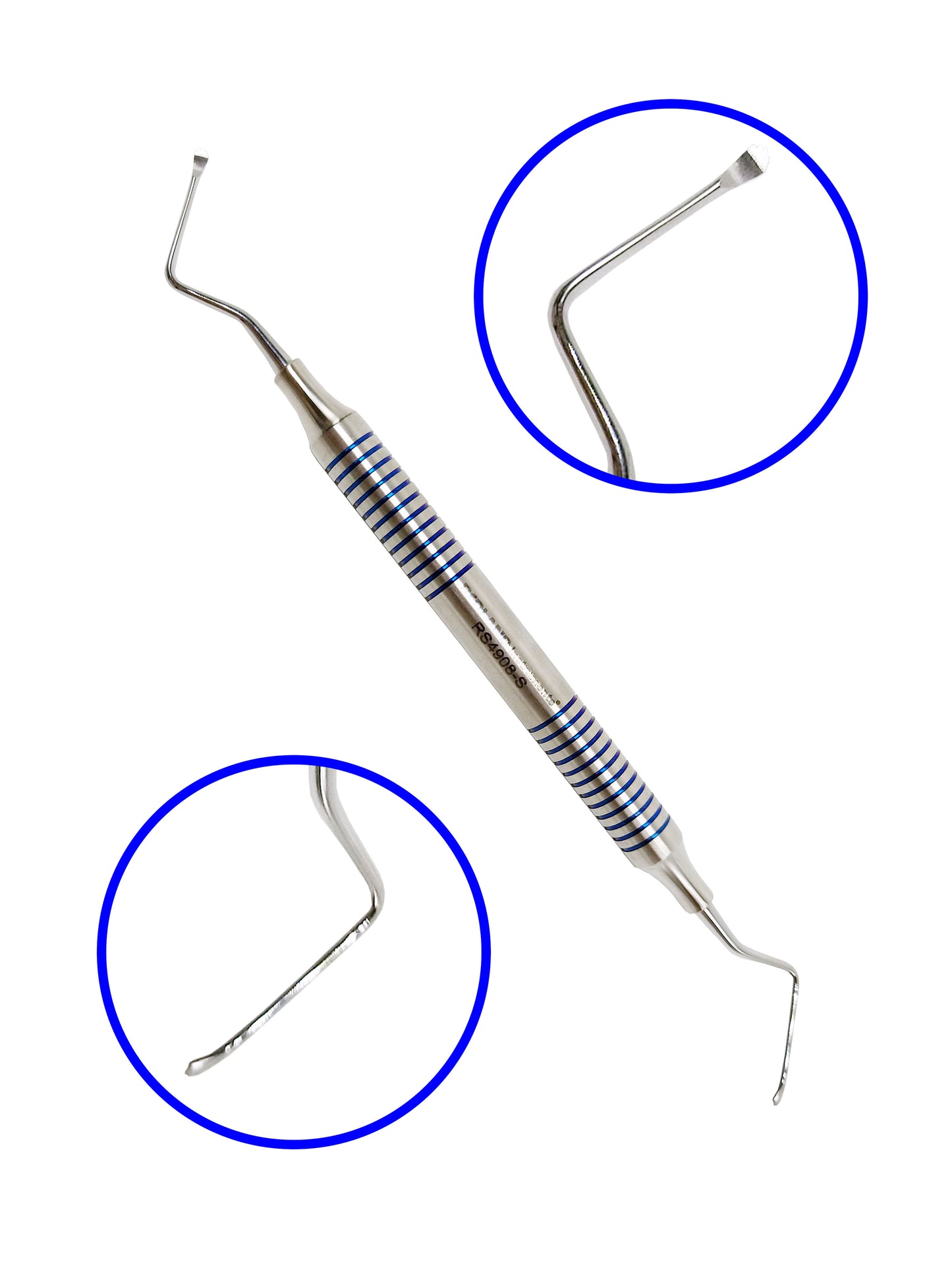 Redland Implant Dental BlueSeries Serrated Surgical Curette Kit 6pcs