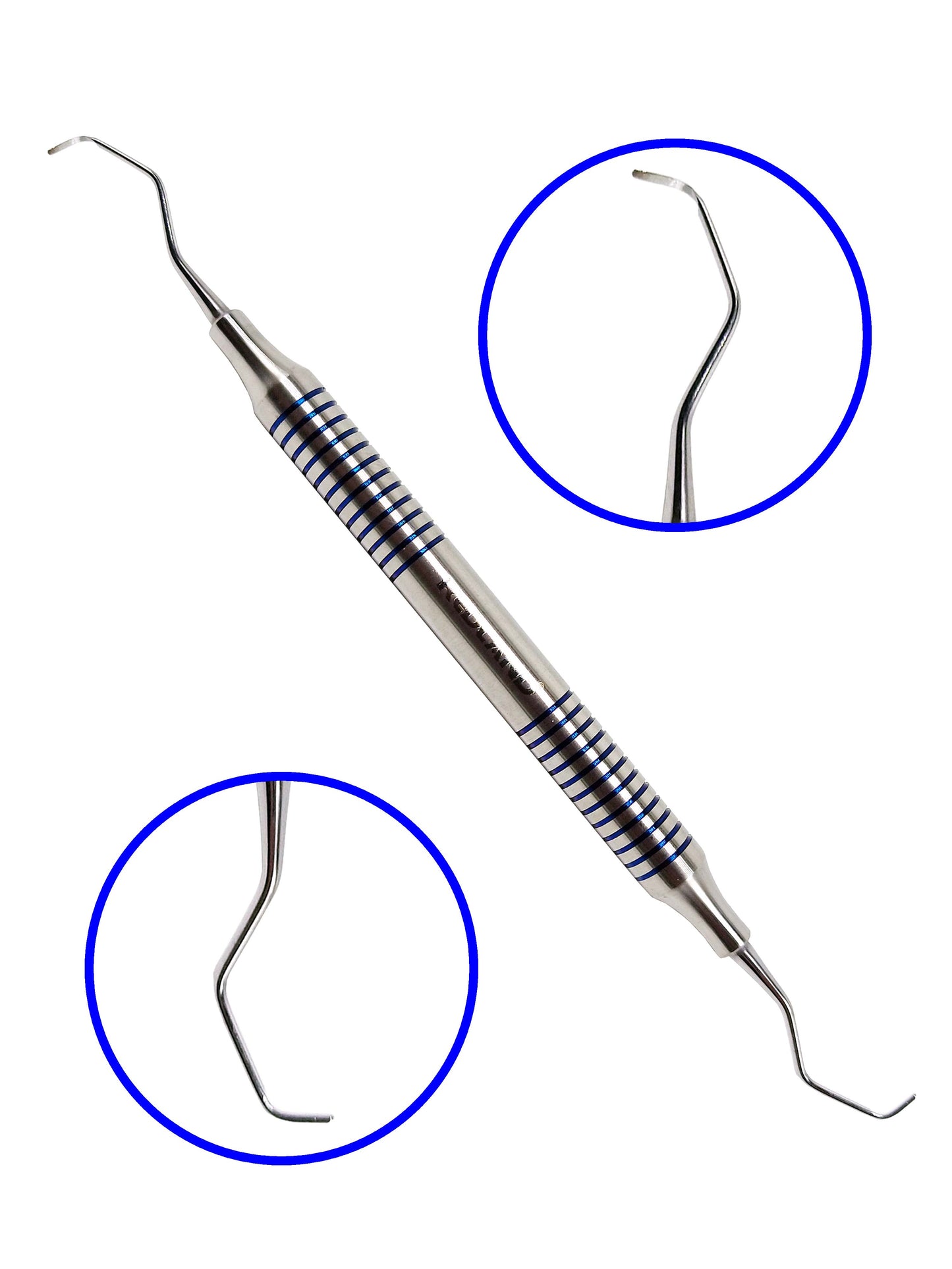 REDLAND DENTAL HYGIENIST SCALER CURETTES AUTOCLAVABLE CASSETTE (7 PC) BLUE AND GOLD LINE