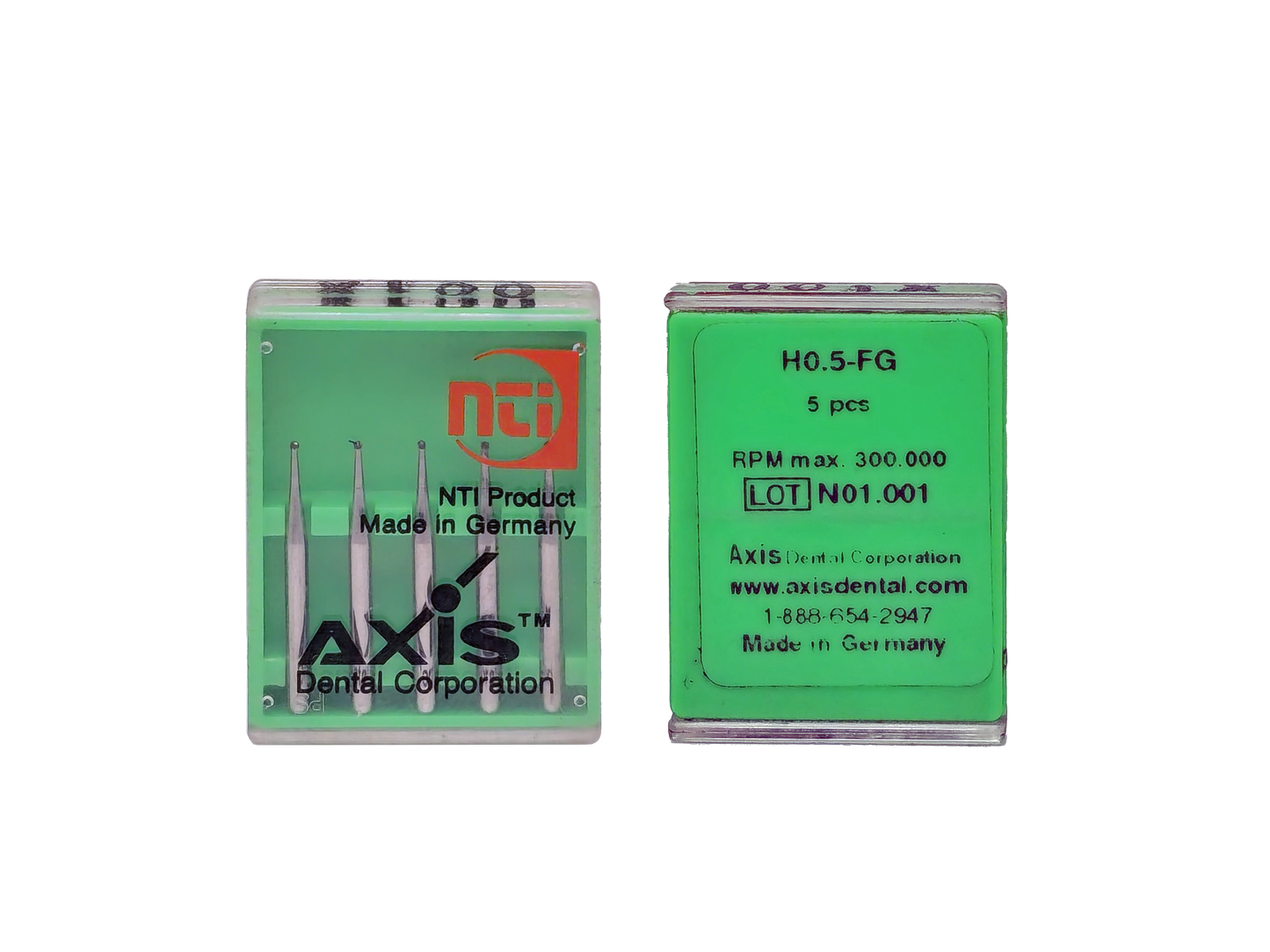 Axis NTI Carbide Bur Operative Friction Grip H0.5-FG (2 packs of 5)