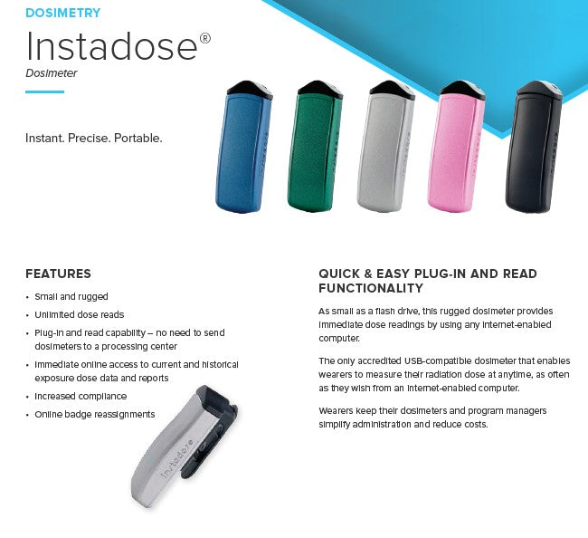 Mirion Instadose USB-Compatible Unlimited On-Demand Radiation Exposure Results ( 1 year)