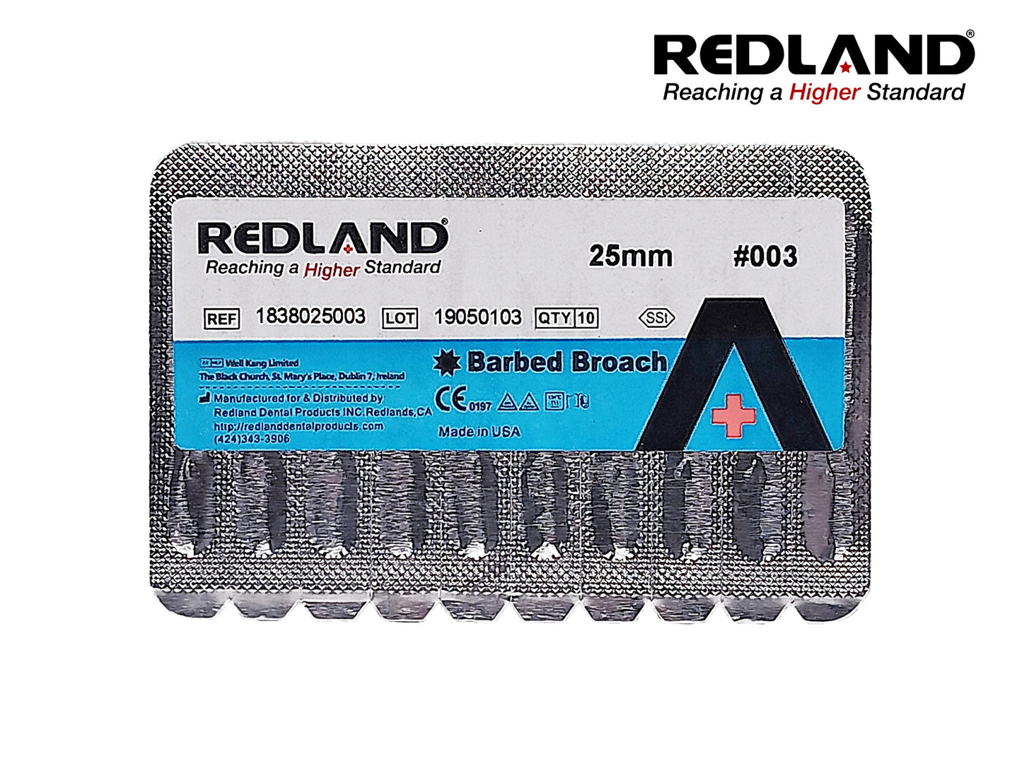 REDLAND Barbed Broach 25mm #003 Blister Front
