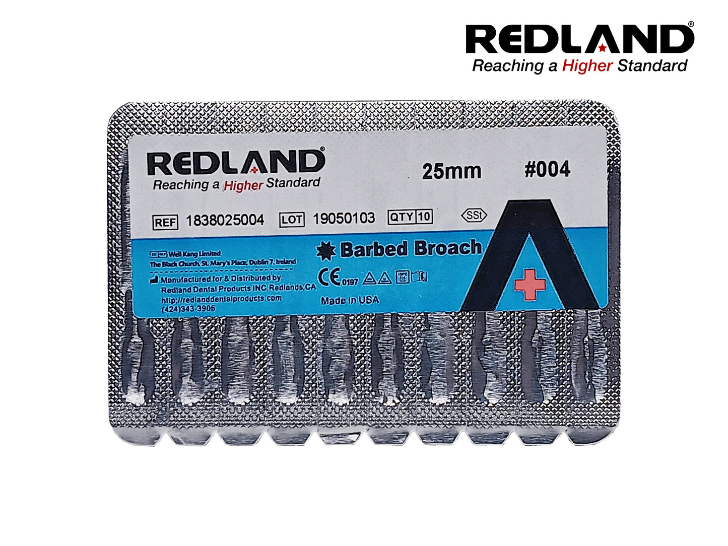 REDLAND Barbed Broach 25mm #004 Blister Front