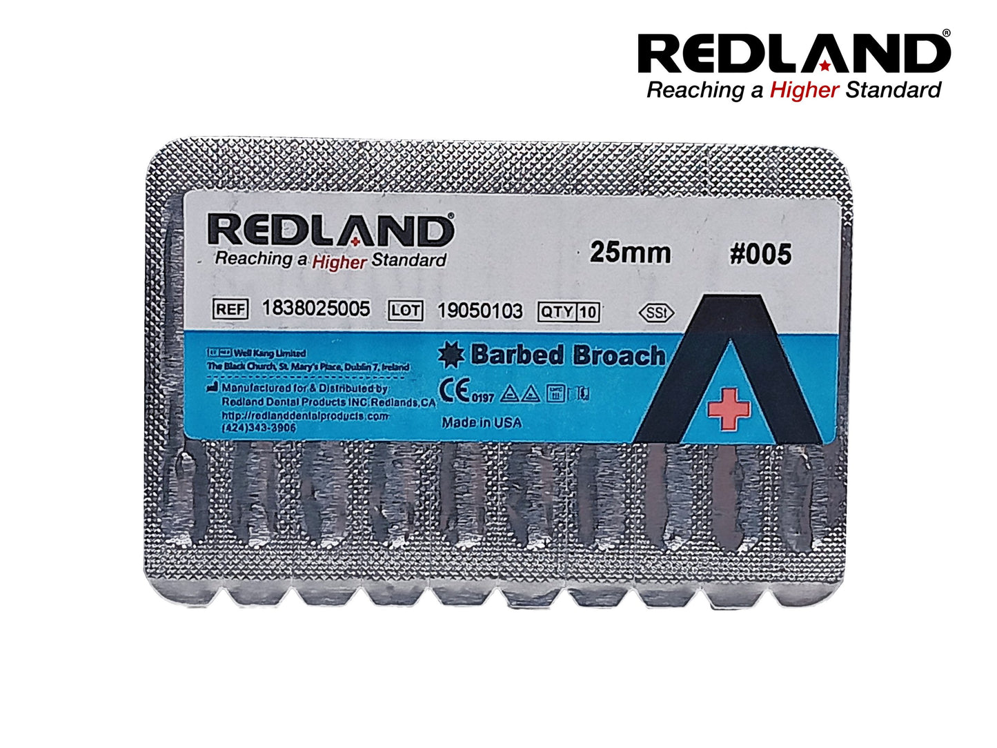 REDLAND Barbed Broach 25mm #005 Blister Front