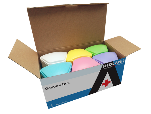 REDLAND Denture Boxes - Assorted Colors (12 pcs)