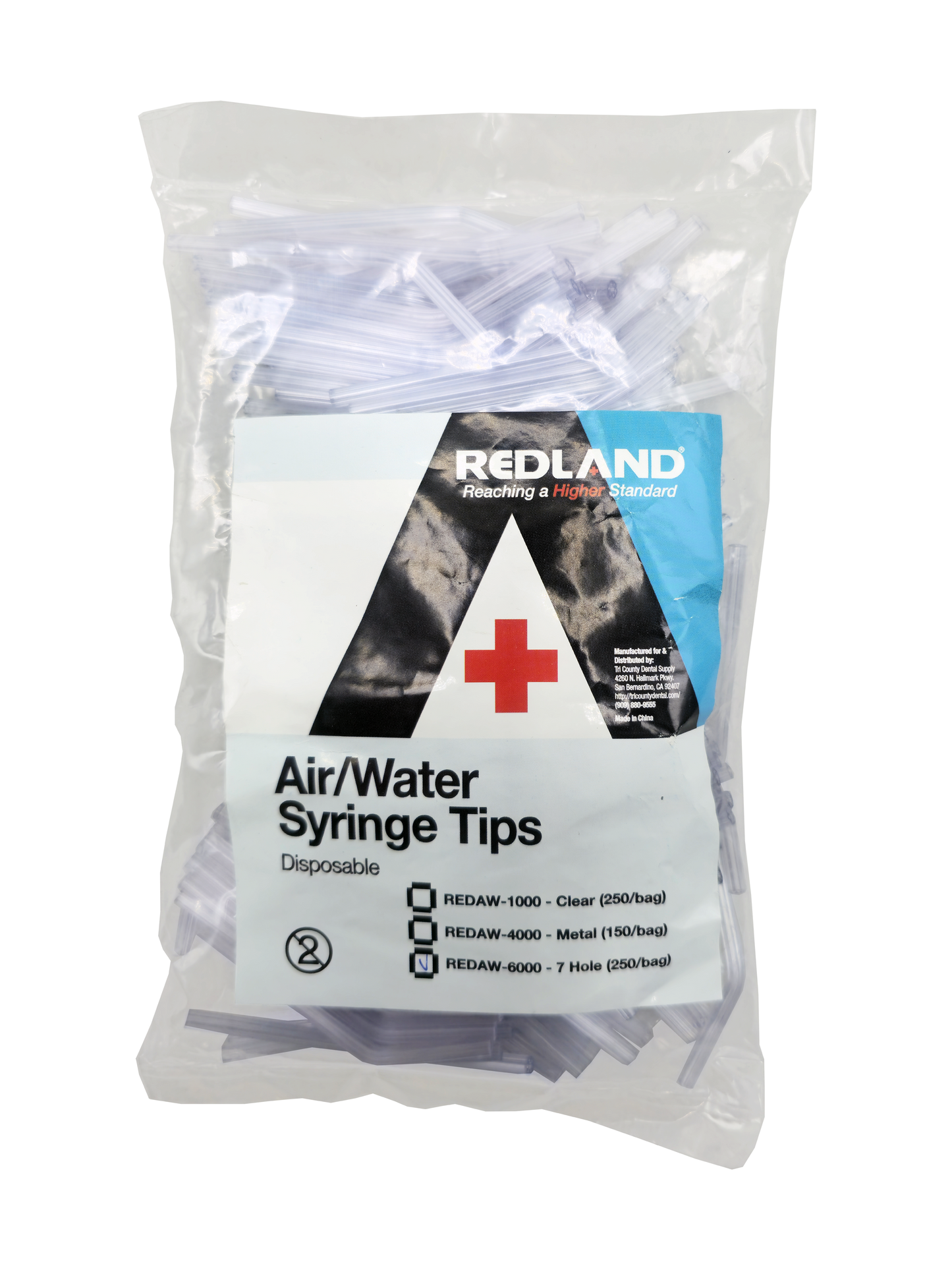 REDLAND Disposable Air/Water 3-Way 7 Hole Syringe Tips (250 Tips)