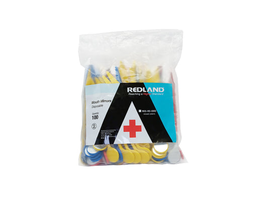 REDLAND Disposable Mouth Mirrors (Assorted Colors) 100/Pk