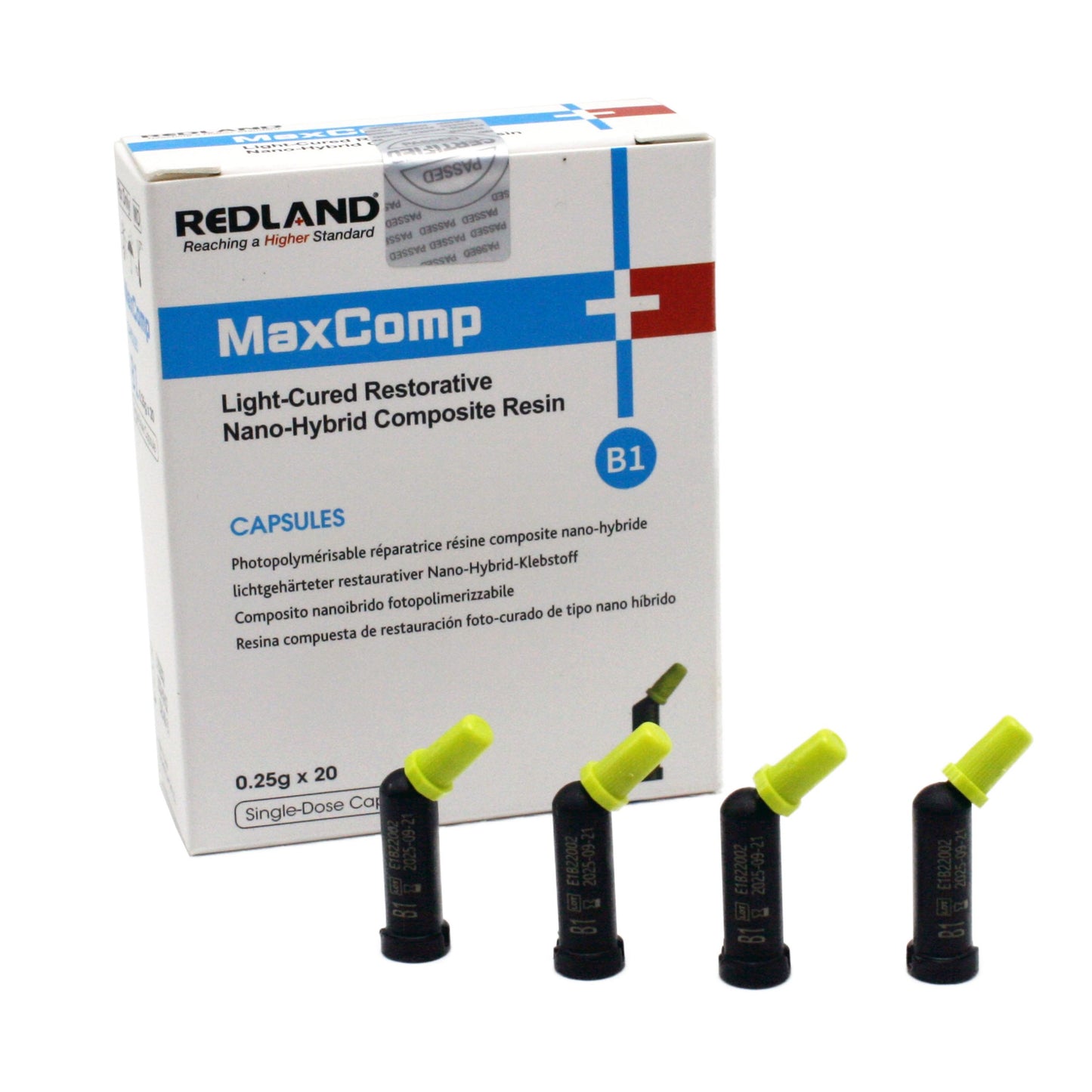 Redland MaxComp Light-Cured Restorative Nano-Hybrid Composit Resin Capsules B1