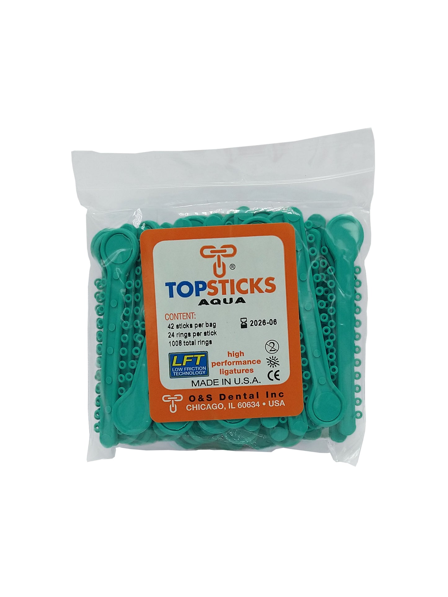O & S Dental Topsticks High Performance Ortho Elastic Ligature Ties All Colors