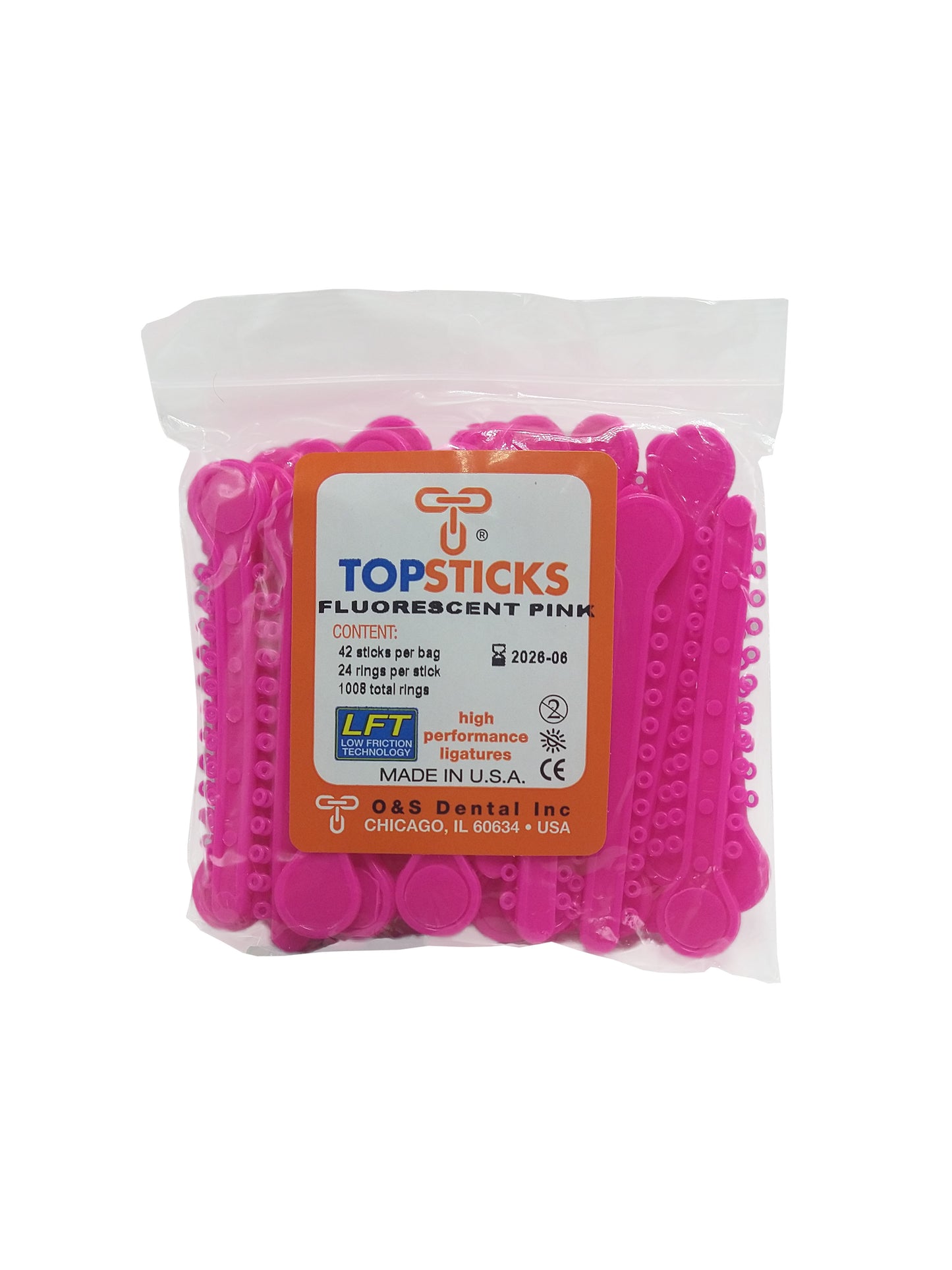 O & S Dental Topsticks High Performance Ortho Elastic Ligature Ties All Colors