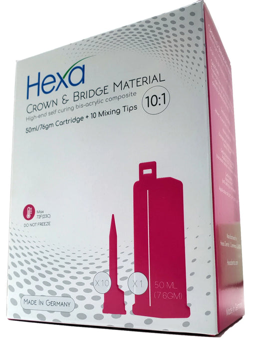HEXA Temporary C&B Material 10:1 50 ml Cartridge + Tips