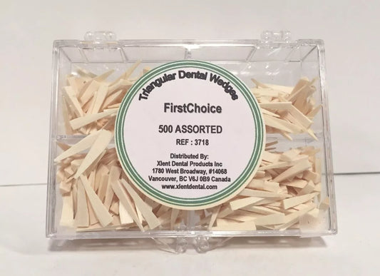 First Choice Triangular Wood Dental Wedges Assorted 500 Pack