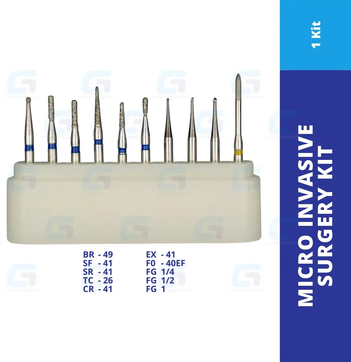 Redland Dental Diamond Bur Clinic Kit FG-4105 for Micro Invasive Surgery 10/Pk