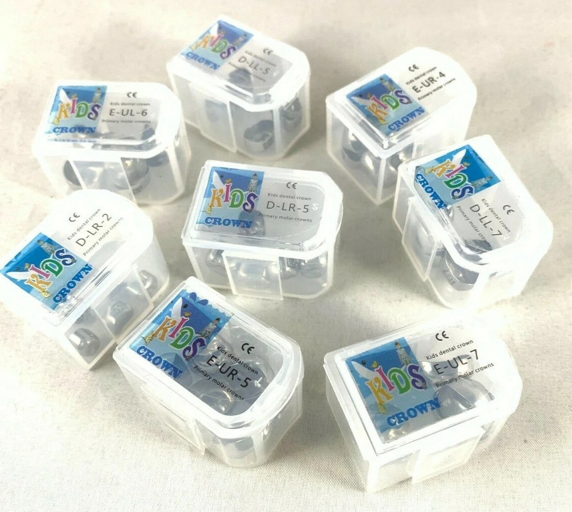REDLAND Ni-Chro STAINLESS STEEL Primary Molar KIDS CROWN KIT/REFIL All sizes 5/pk