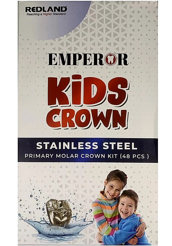 Redland DENTAL Ni-Chro STAINLESS STEEL Primary Molar (KIDS CROWN KIT OF 48 PCS)