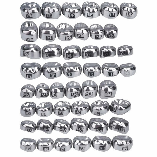 Redland DENTAL Ni-Chro STAINLESS STEEL Primary Molar (KIDS CROWN KIT OF 48 PCS)