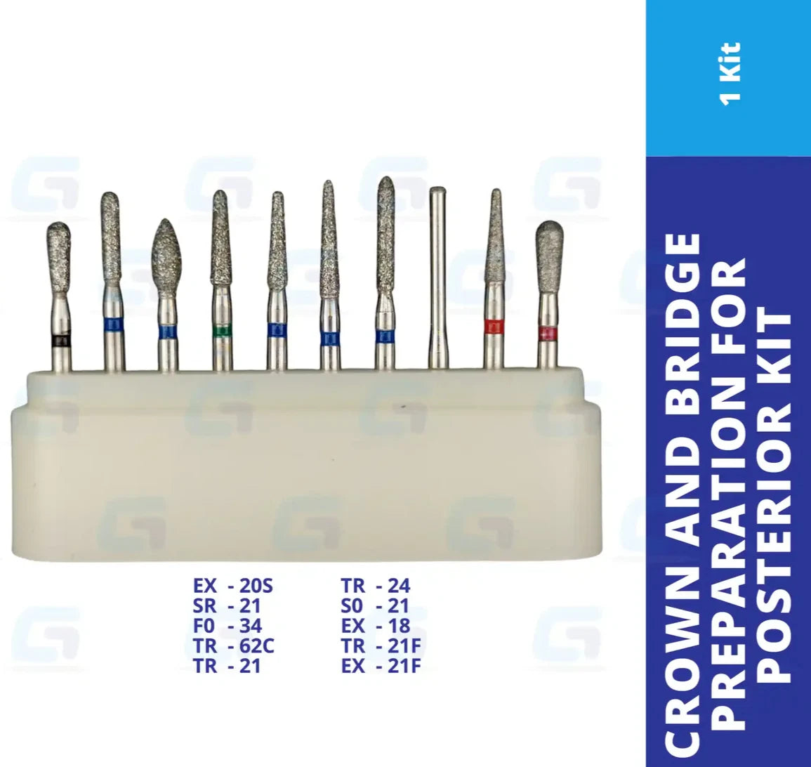 Redland Dental Diamond Bur Kit FG-4102 Crown & Bridge Preparation for Posterior 10/Pk