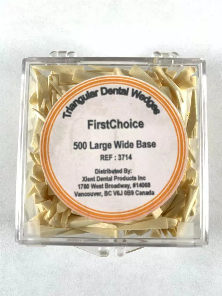 First Choice Triangular Wood Dental Wedges Large Wide Base 500 Pack