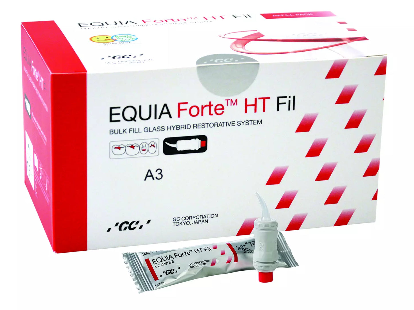 GC Equia Forte HT Fil Bulk Fill Glass Hybrid Restorative System 50 Capsules
