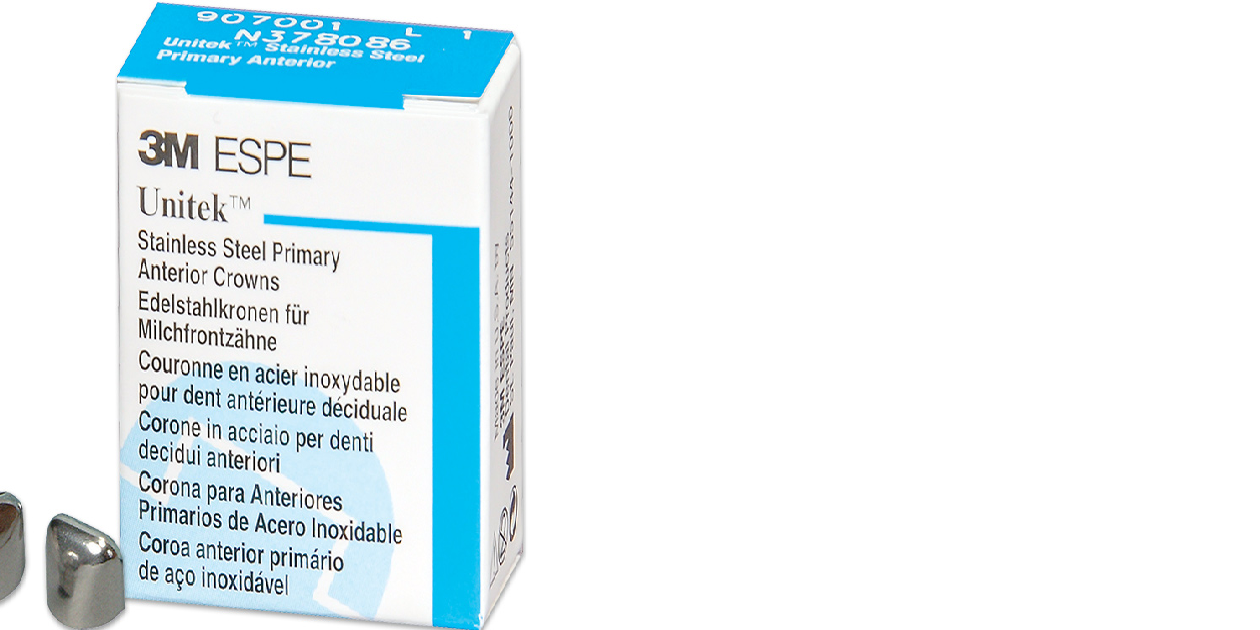 3M™Unitek™Stainless Steel Primary Anterior (Centrals) Crowns,5-Pk All sizes