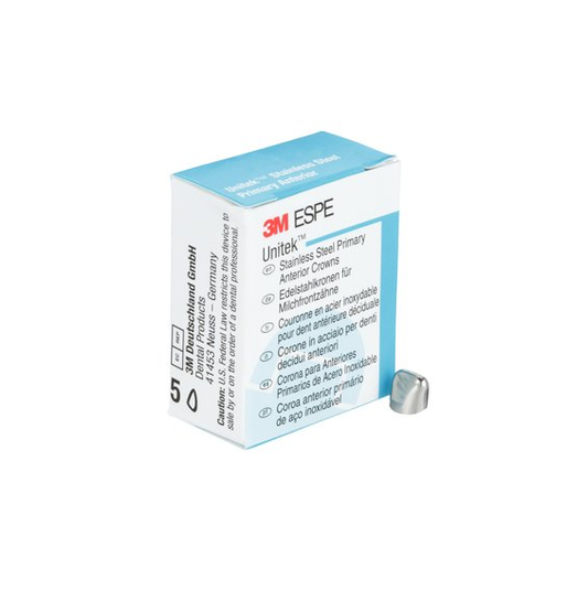 3M™Unitek™Stainless Steel Primary Anterior (Centrals) Crowns,5-Pk All sizes4