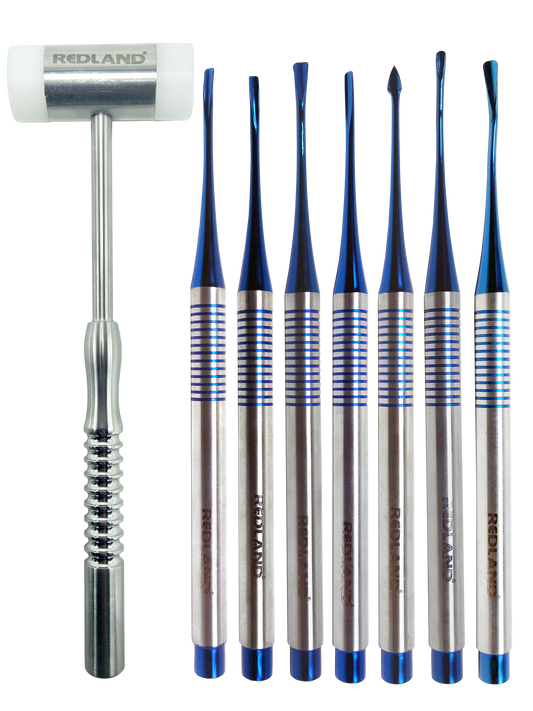 REDLAND DENTAL ATRAUMATIC EXTRACTION LUXATING PERIOTOMES KIT 8PC