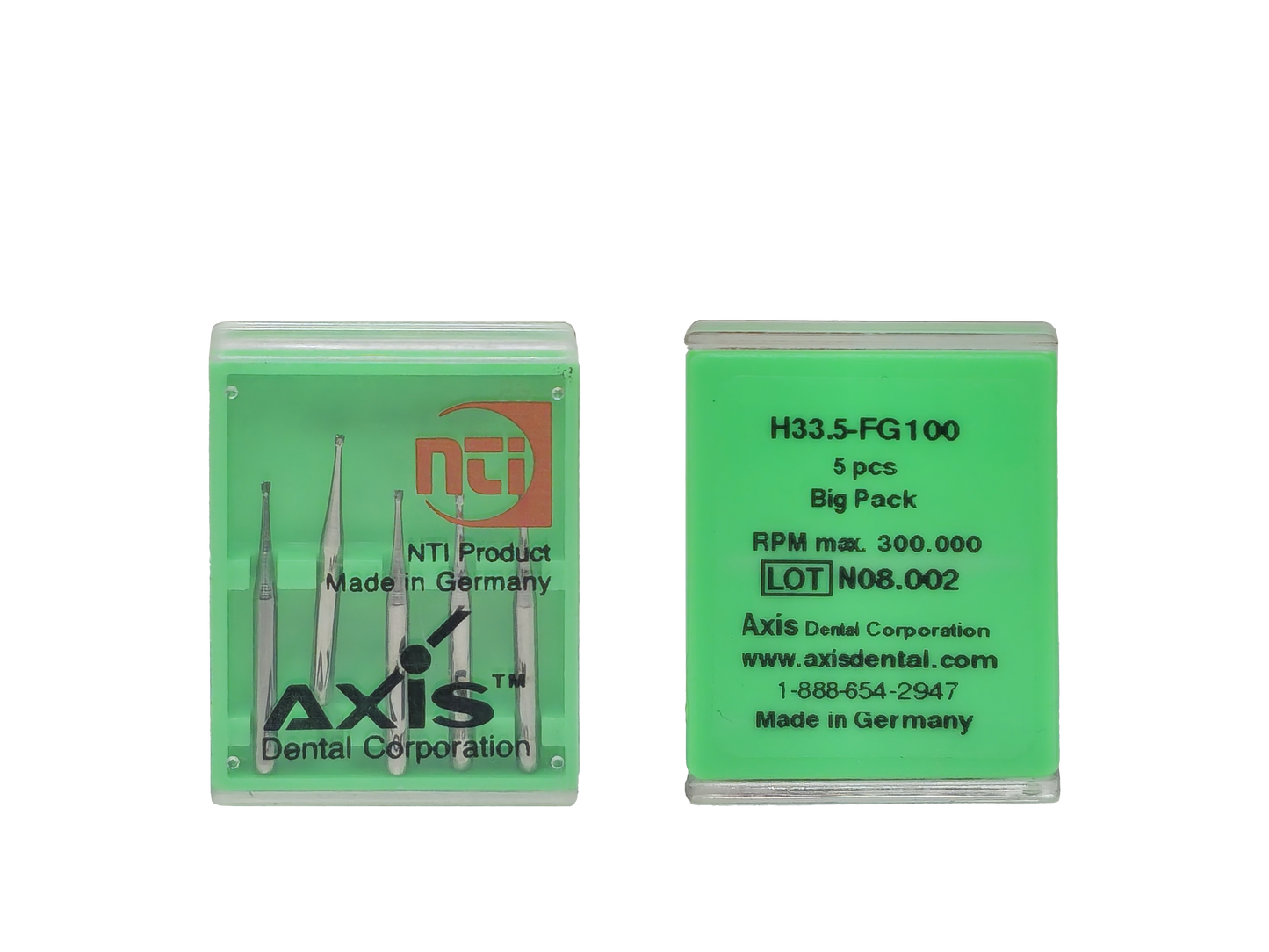 Axis NTI Carbide Bur Operative Friction Grip 33.5  (2 packs of 5)