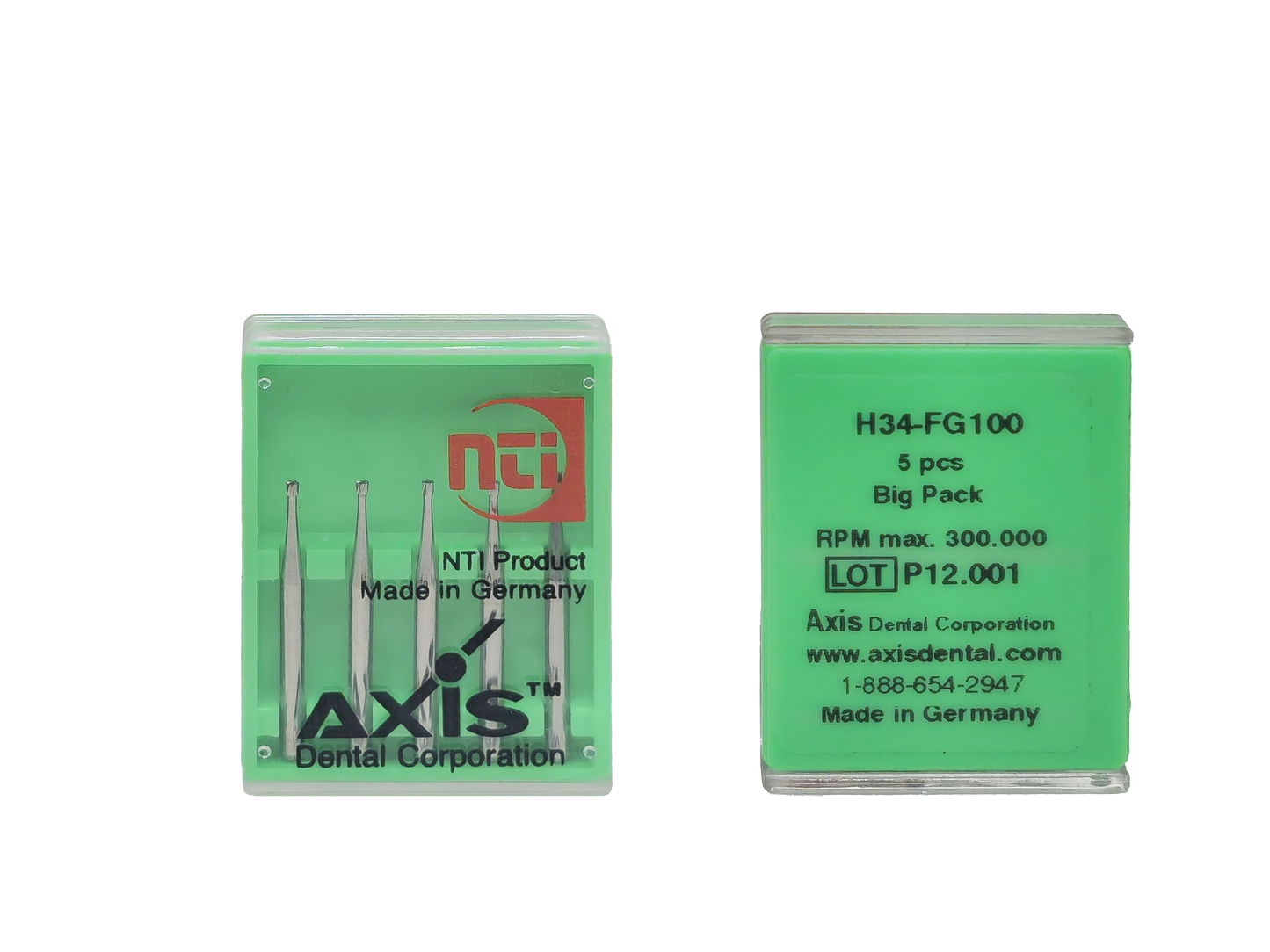 Axis NTI Carbide Bur Operative Friction Grip H34-FG100  (2 packs of 5)