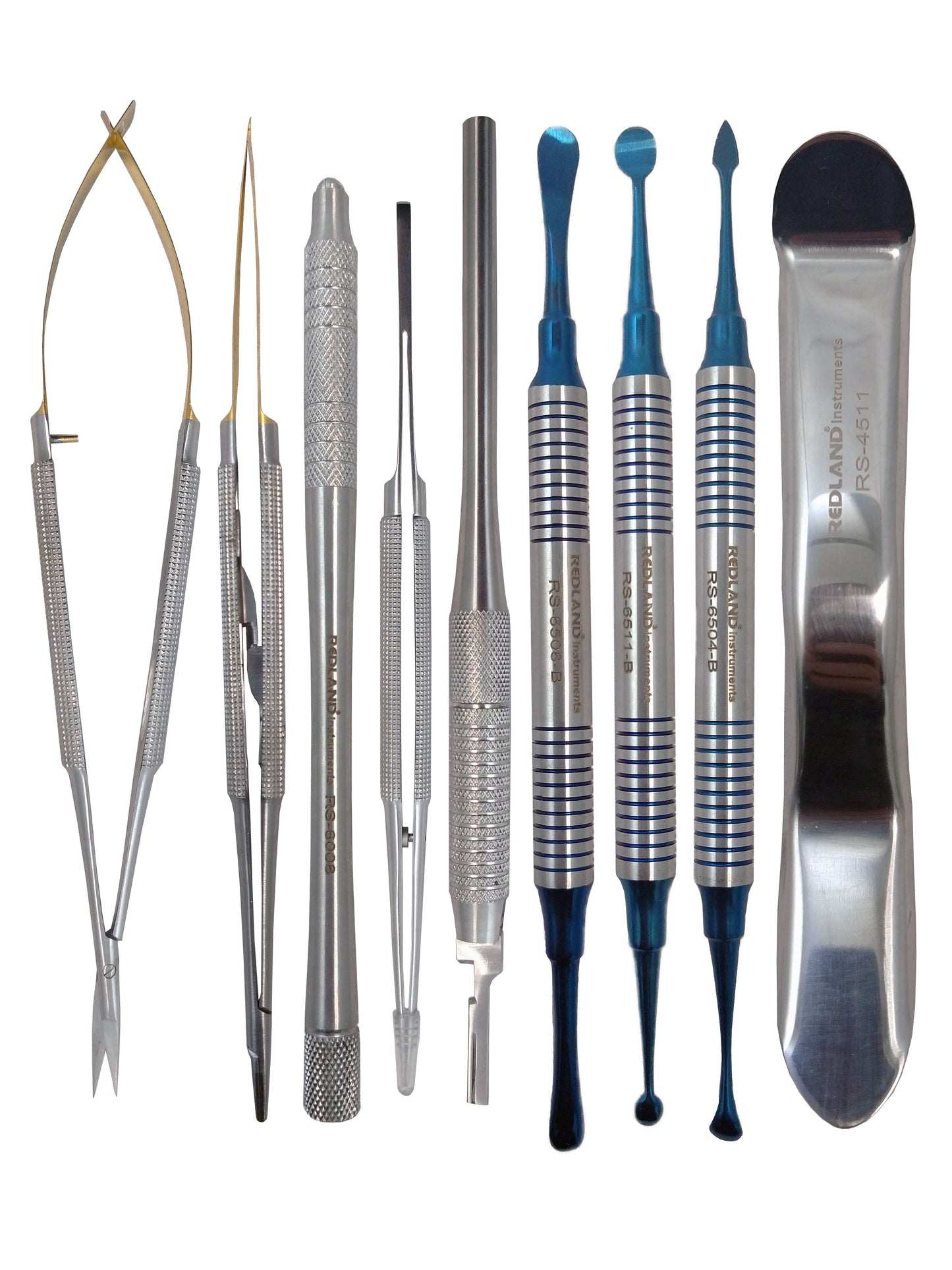 REDLAND Dental Oral (Micro) Surgery Instruments Kit (Blue Line)