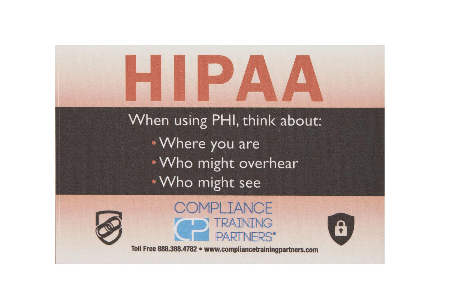 Compliance Training Partners HIPAA Alert Labels (x3)