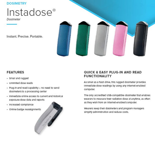 Mirion Instadose USB-Compatible Unlimited On-Demand Radiation Exposure Results ( 1 year)