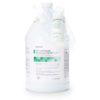 McKesson 28 Day Glutaraldehyde High-Level Disinfectant, Liquid, Chemical Scent, 1 Gallon, Activation Required, Max 28 Day Reuse