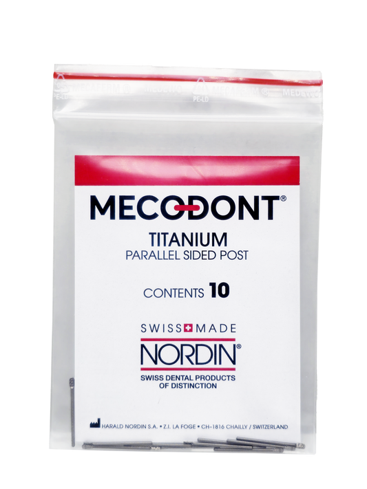 MECODONT Dental Titanium Parallel Sided Post 10/Pk Refill by NORDIN-SWISS