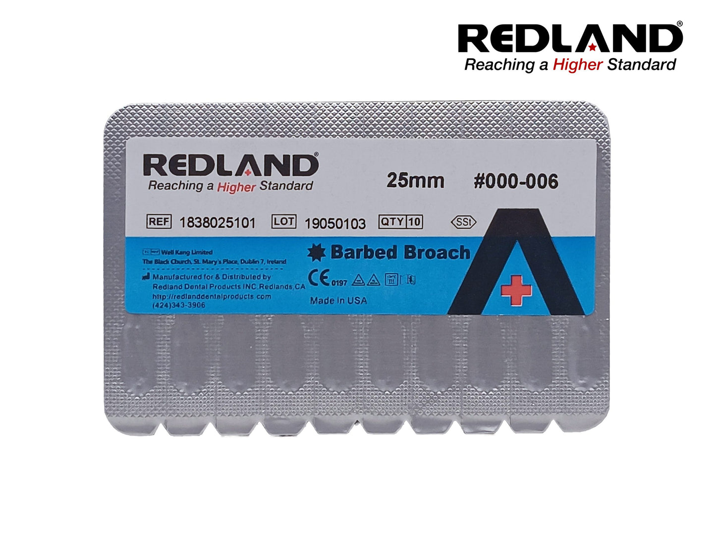 REDLAND Barbed Broach 25mm #006 Assorted Blister Front