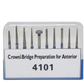 REDLAND Dental Diamond Bur Kit FG-4101 Crown & Bridge Preparation for Anterior 10/Pk
