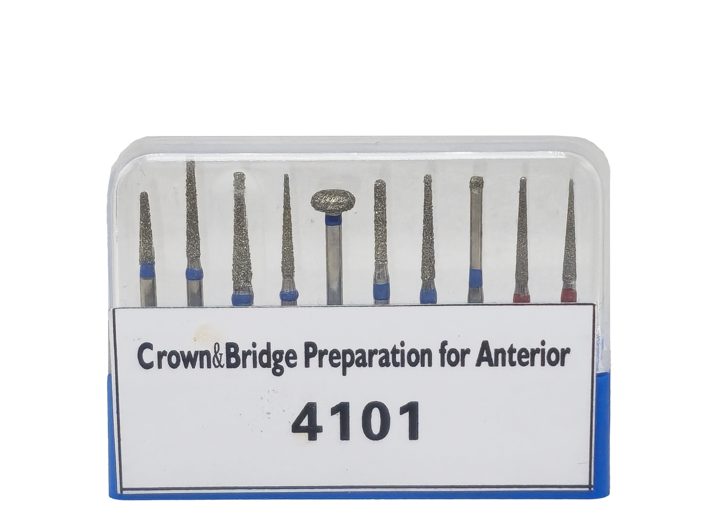 REDLAND Dental Diamond Bur Kit FG-4101 Crown & Bridge Preparation for Anterior 10/Pk