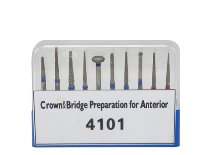 REDLAND Dental Diamond Bur Kit FG-4101 Crown & Bridge Preparation for Anterior 10/Pk