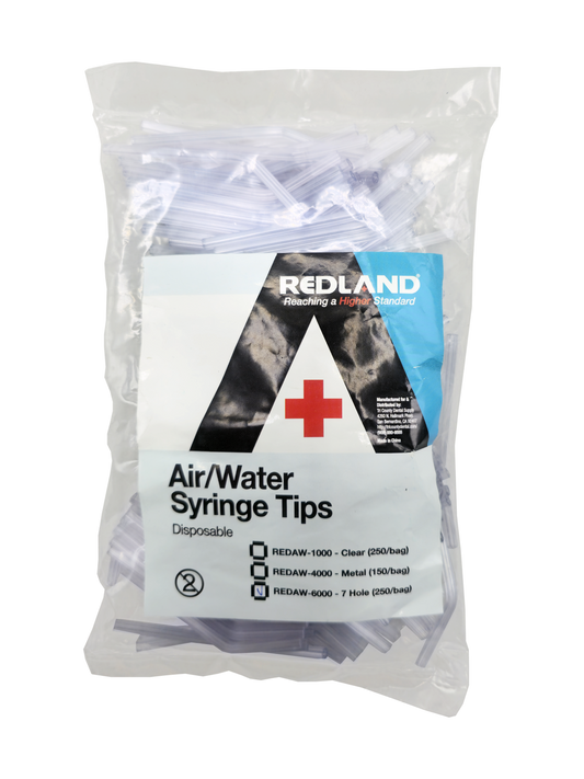REDLAND Disposable Air/Water 3-Way 7 Hole Syringe Tips (250 Tips)