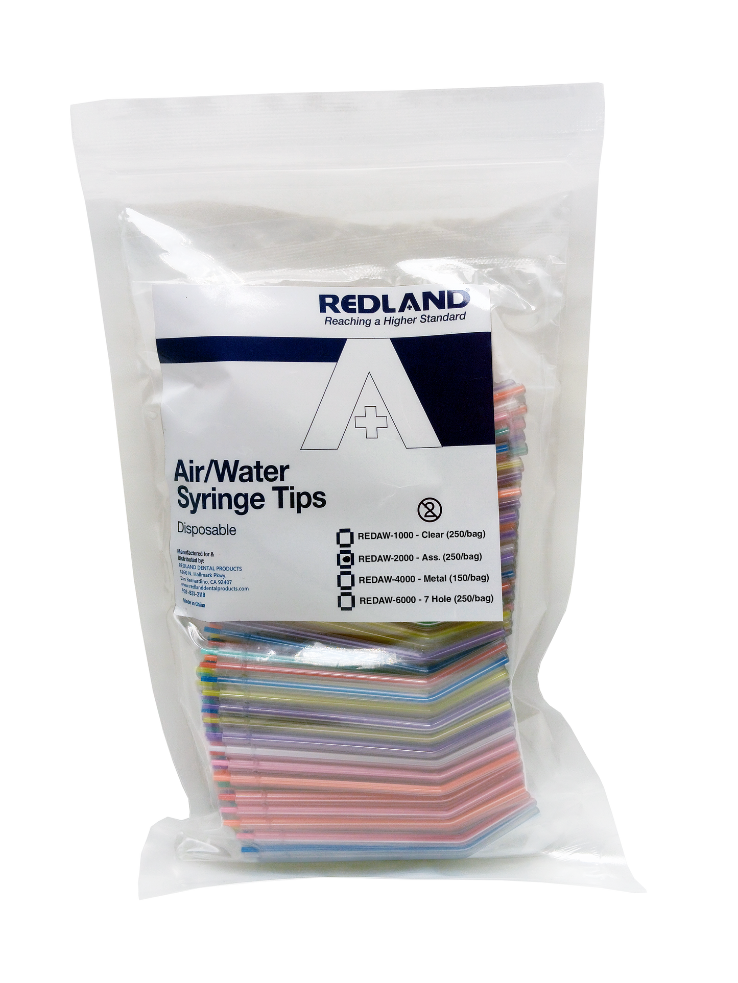 REDLAND Disposable Air/Water 3-Way Syringe Tips (250 Assorted Tips)