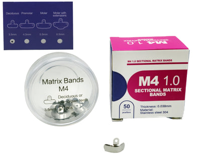 REDLAND Sectional Matrix, M4 1.0 Matrices Refill, All Sizes 50/PACK