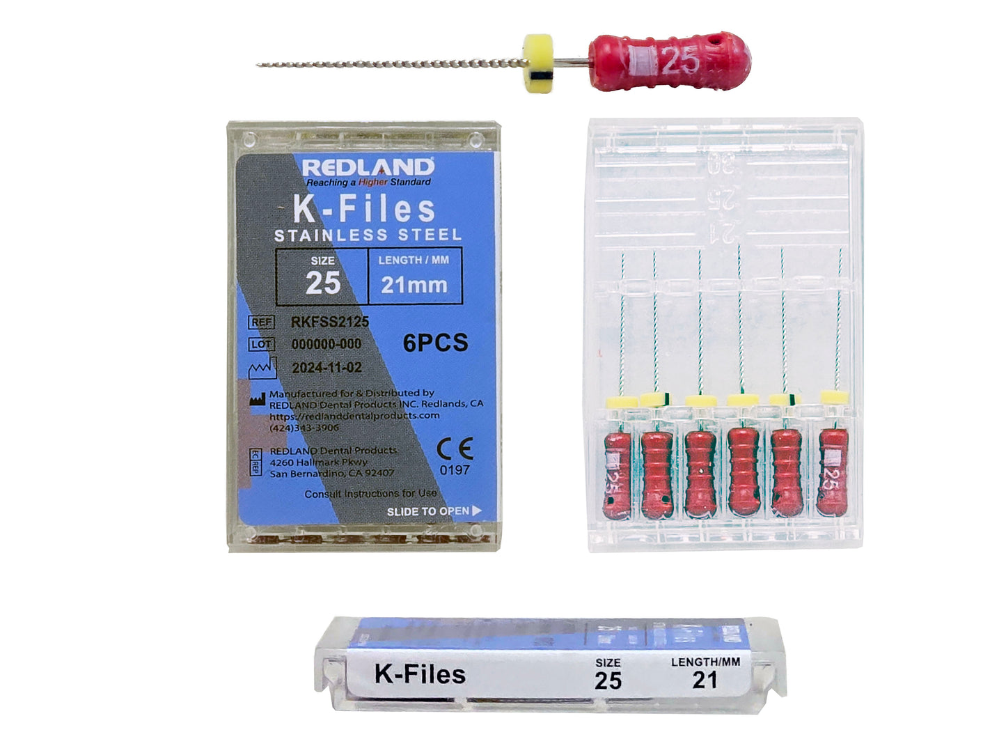 REDLAND K-file - Endodontic Stainless (21mm/25mm/31mm) All Sizes