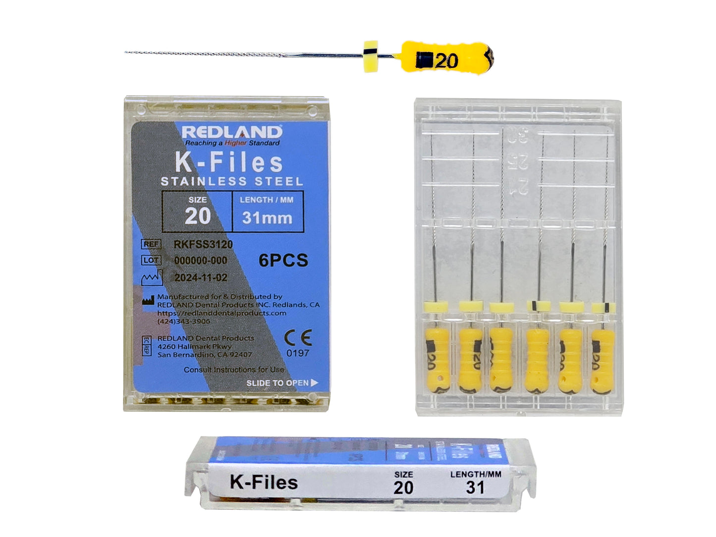 REDLAND K-file - Endodontic Stainless (21mm/25mm/31mm) All Sizes