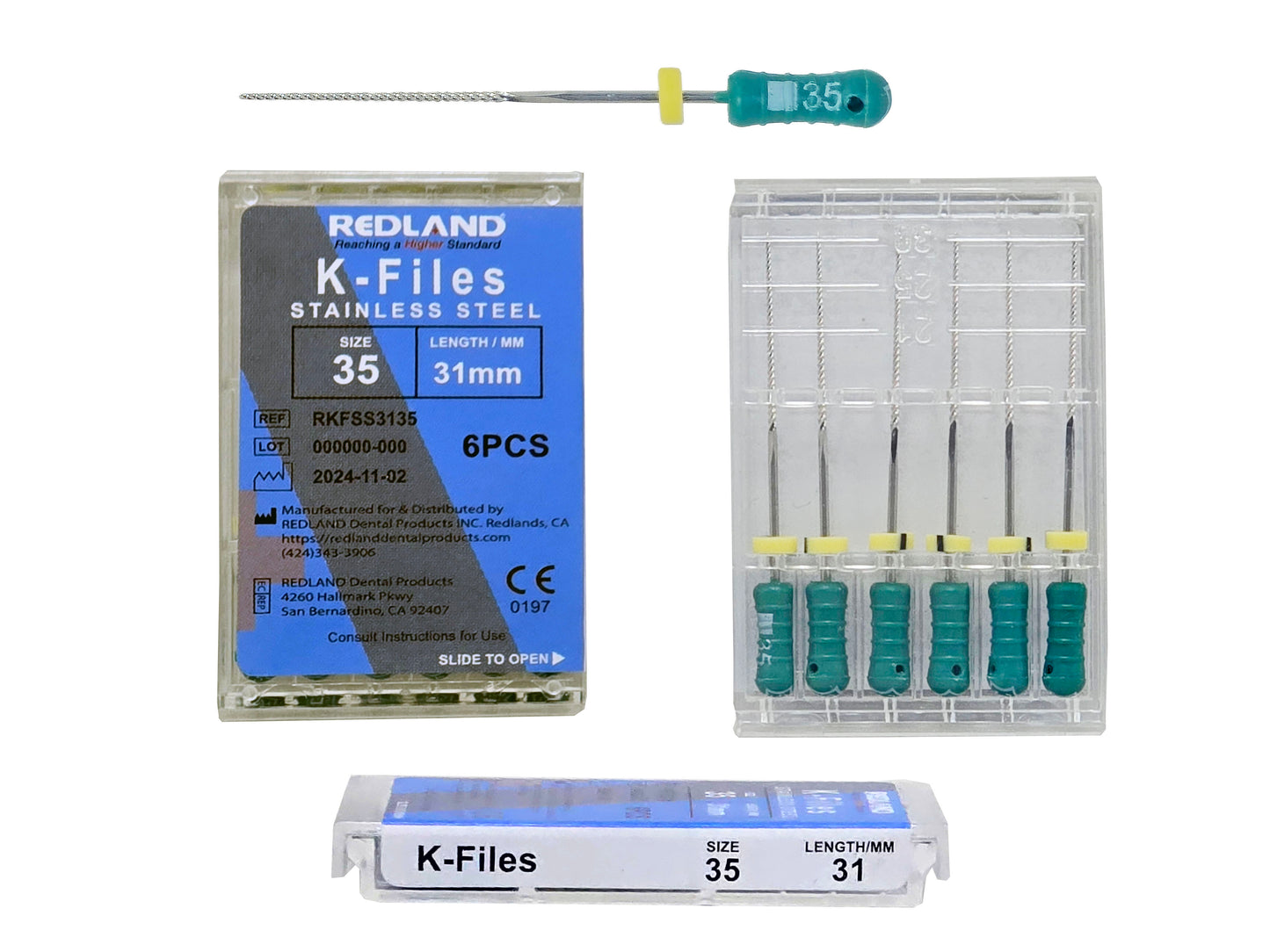 REDLAND K-file - Endodontic Stainless (21mm/25mm/31mm) All Sizes