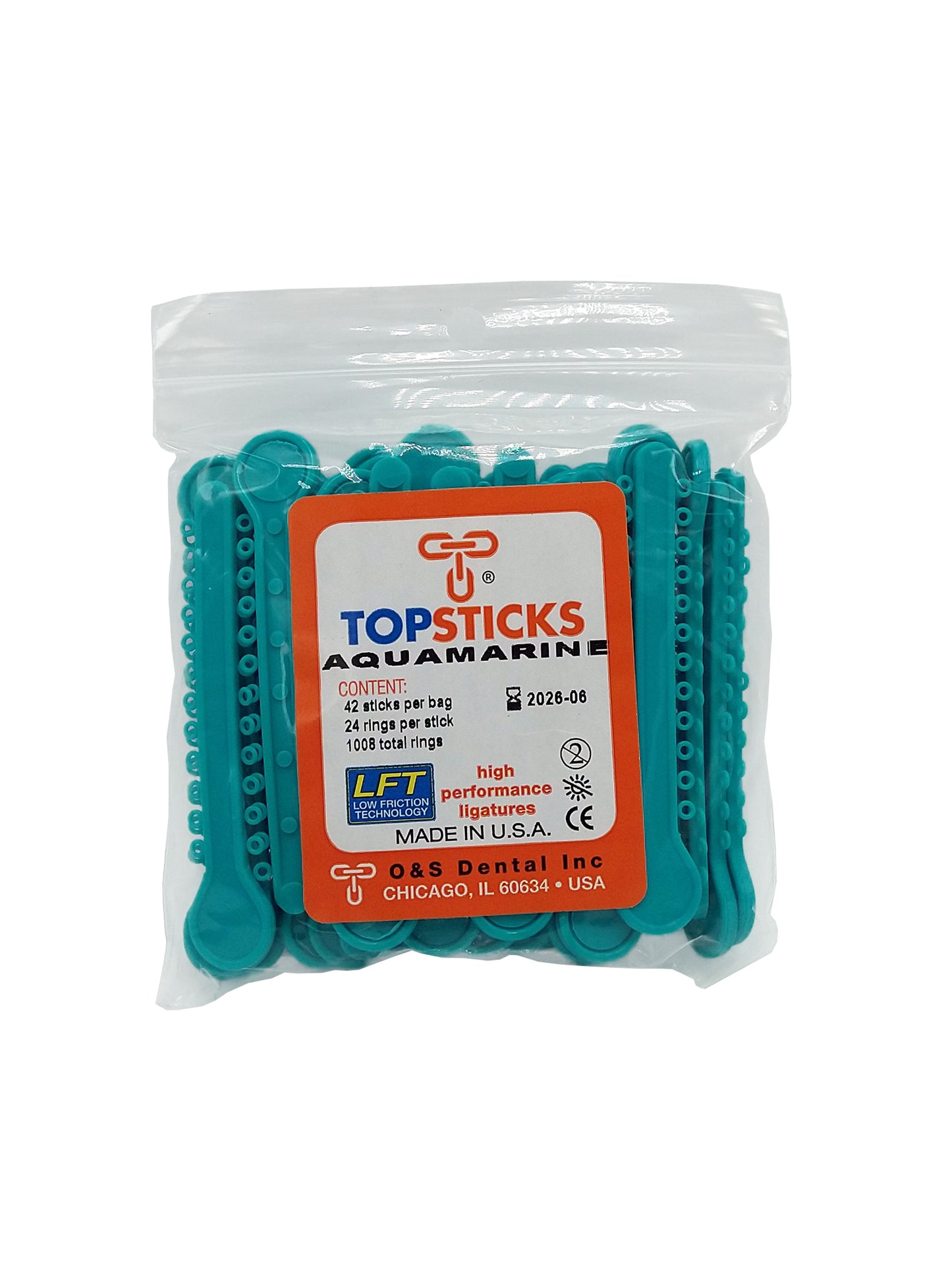O & S Dental Topsticks High Performance Ortho Elastic Ligature Ties All Colors