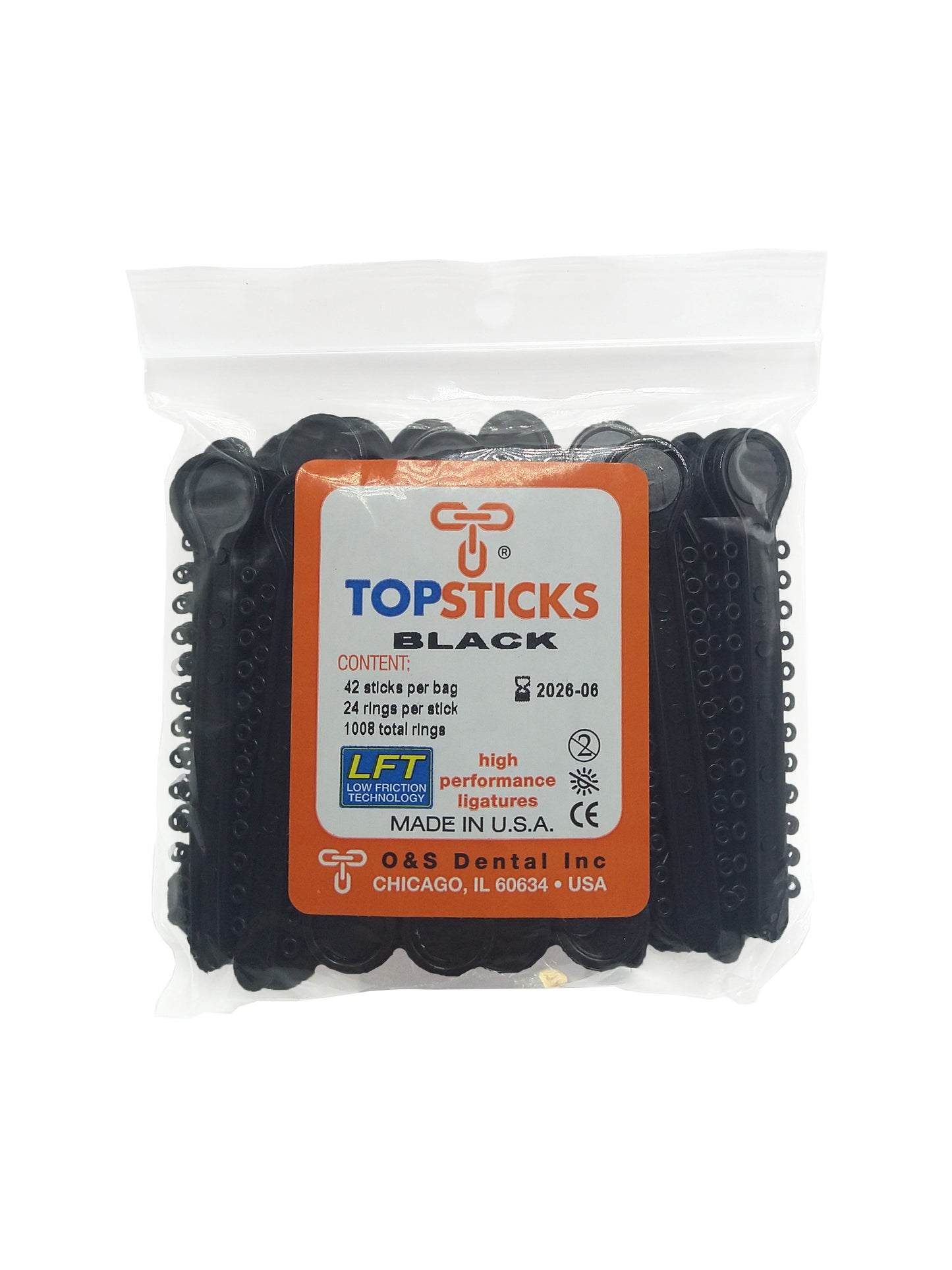 O & S Dental Topsticks High Performance Ortho Elastic Ligature Ties All Colors