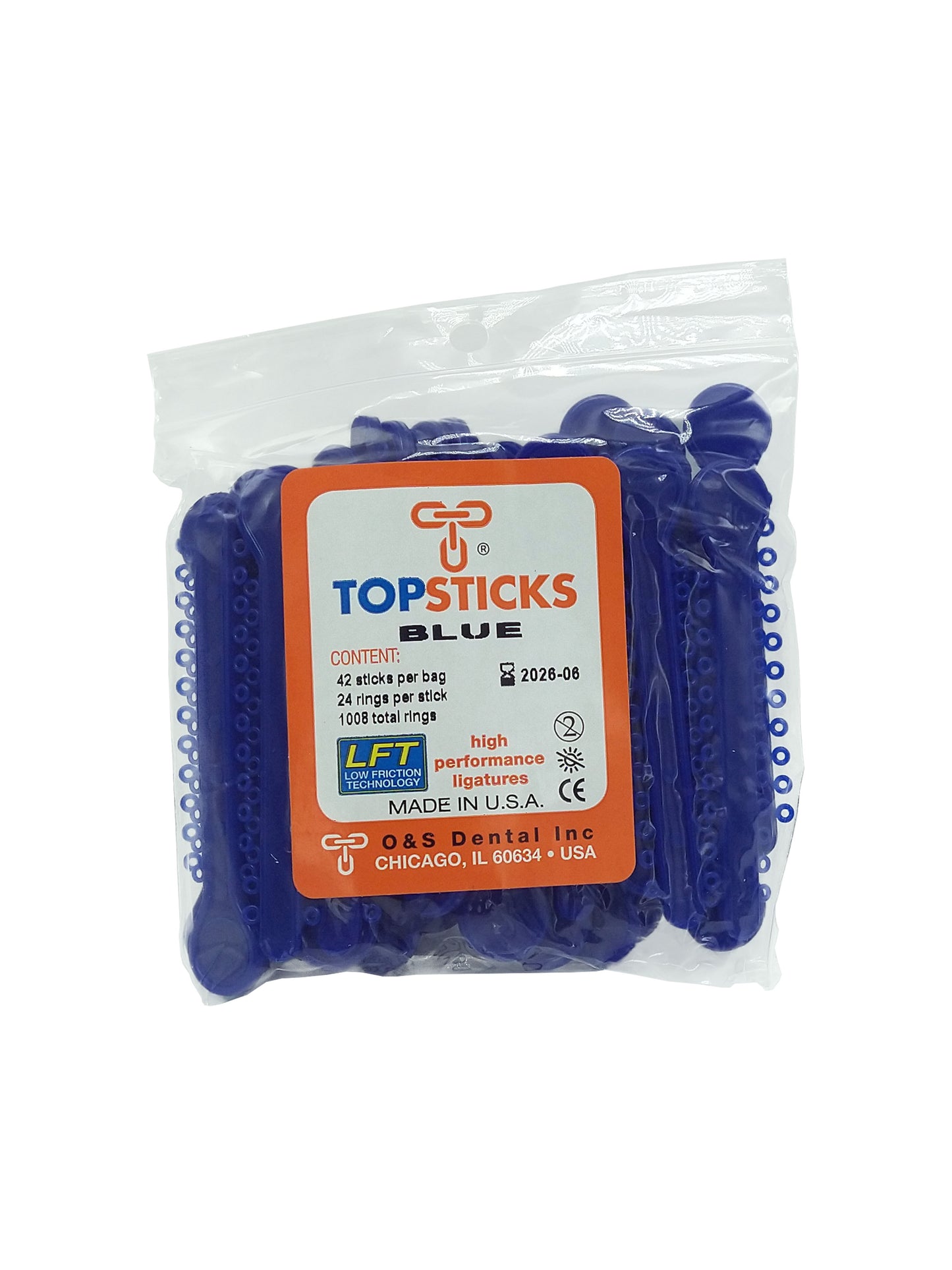 O & S Dental Topsticks High Performance Ortho Elastic Ligature Ties All Colors