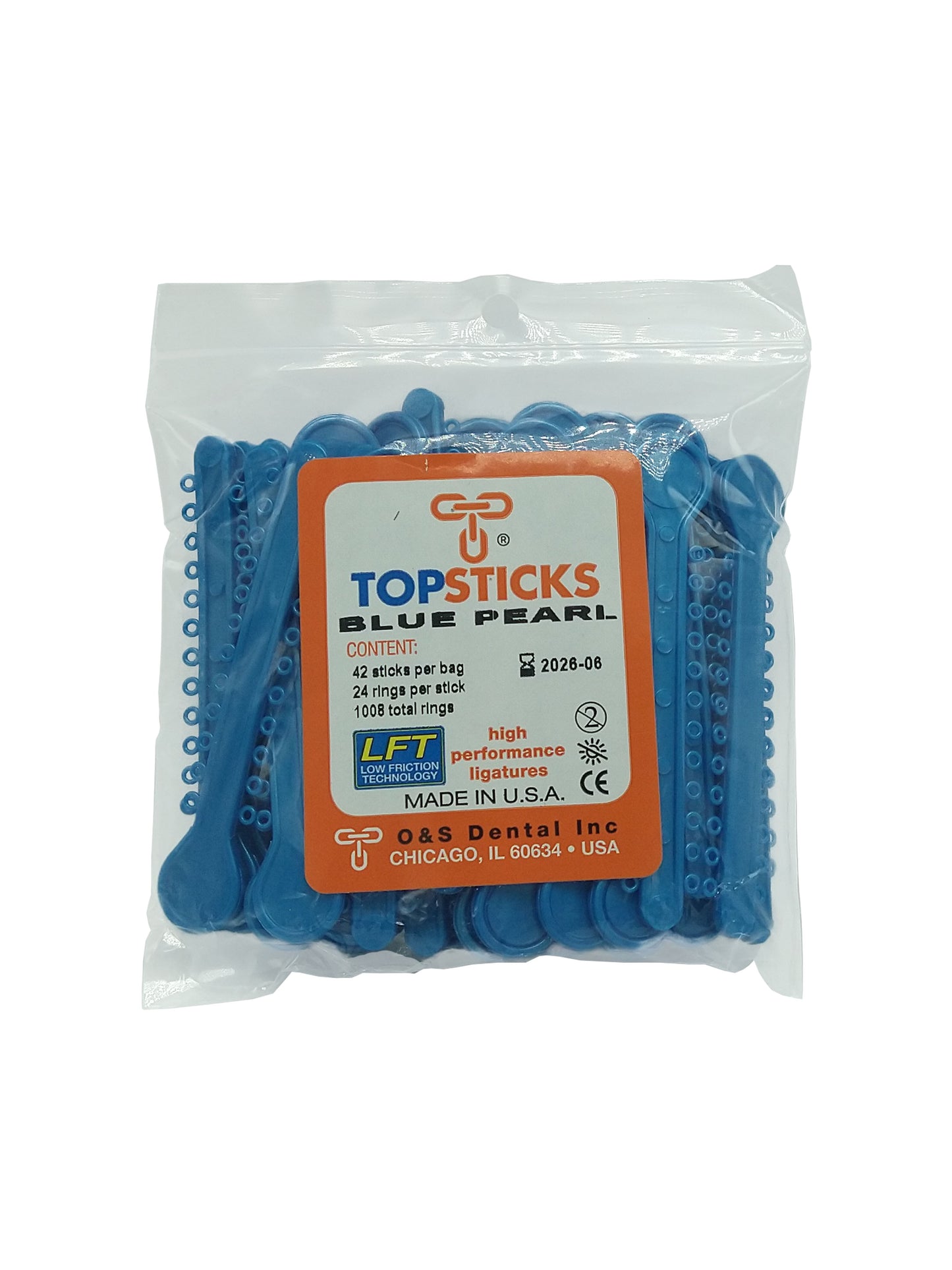 O & S Dental Topsticks High Performance Ortho Elastic Ligature Ties All Colors