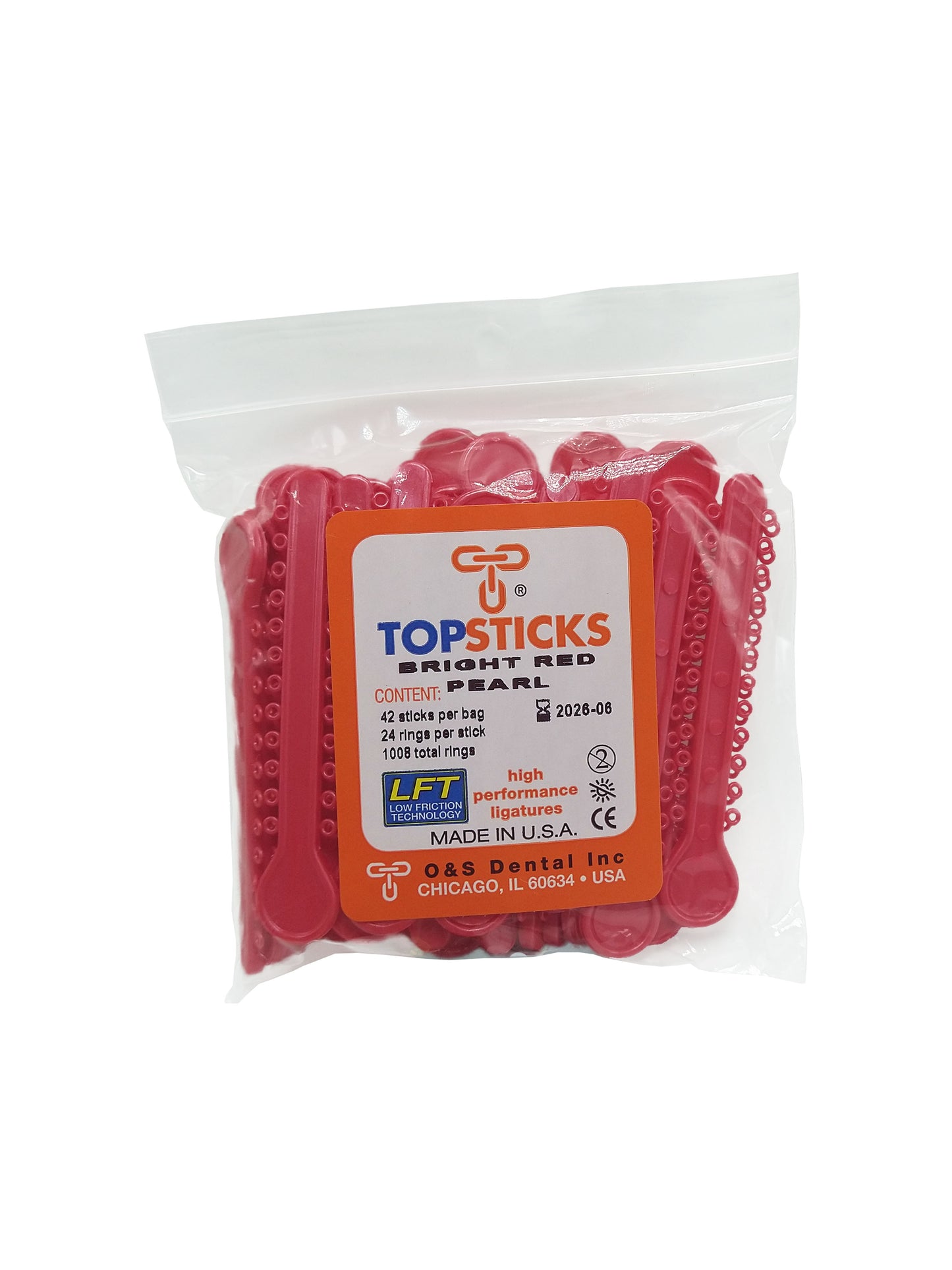 O & S Dental Topsticks High Performance Ortho Elastic Ligature Ties All Colors